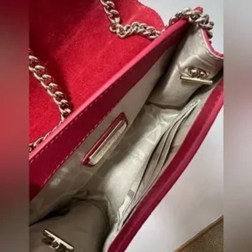 Furla Red Crossbody Bag on a Chain - Picture 3 of 6